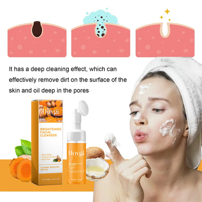 Turmeric Cleanser Deeply Cleansing Kojic Acid Blackhead Remover Skin Cleansing Oil Control Fade Acne Marks Brighten Foam Cleanse